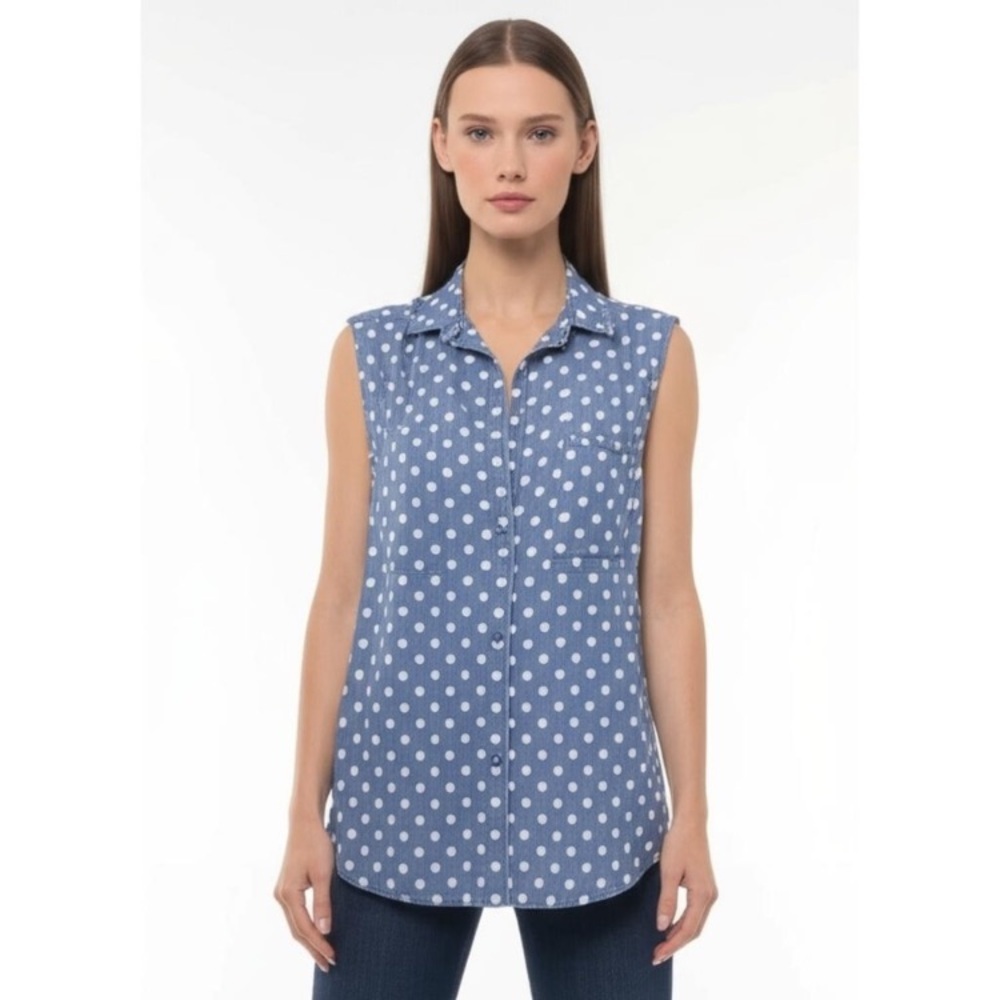Tommy Hilfiger Blue Polka Dot Button Down Shirt